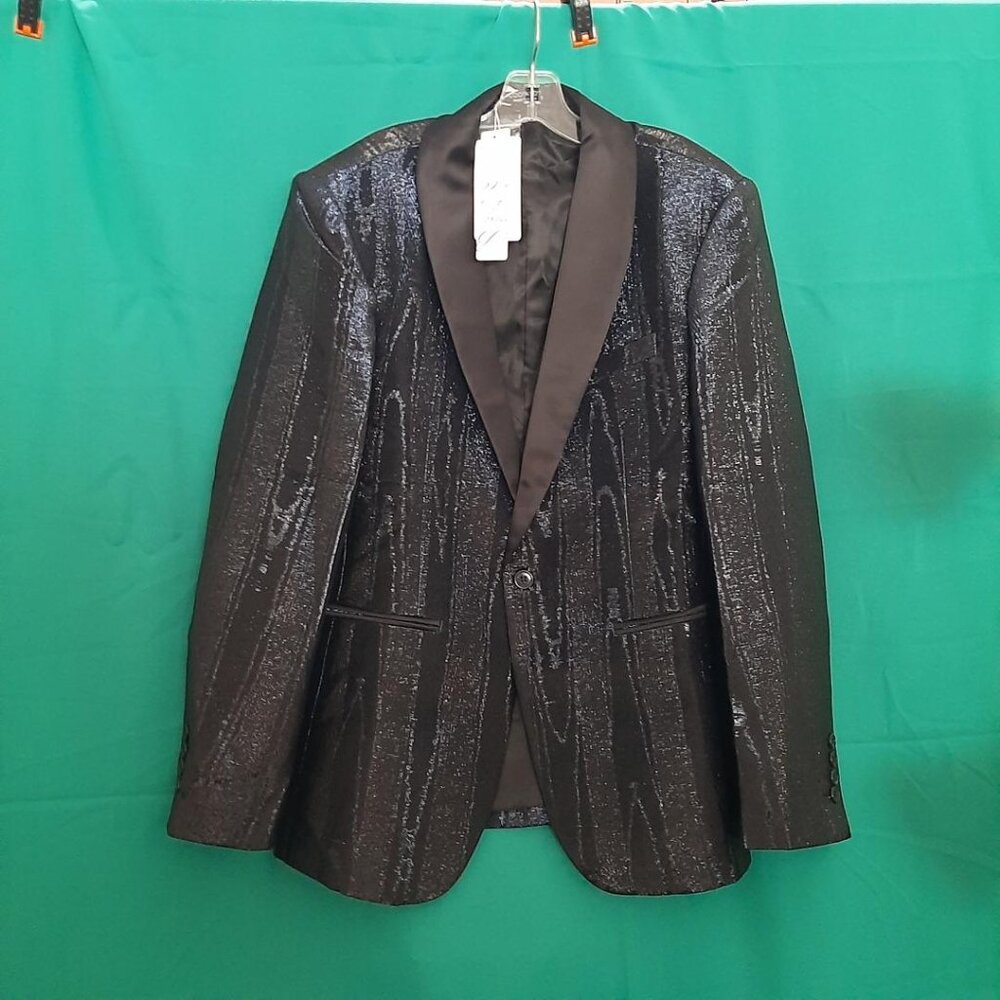 NEW ! Coofandy Men Shiny Sequin Blazer Tuxedo Party Prom One Button Suit Size S